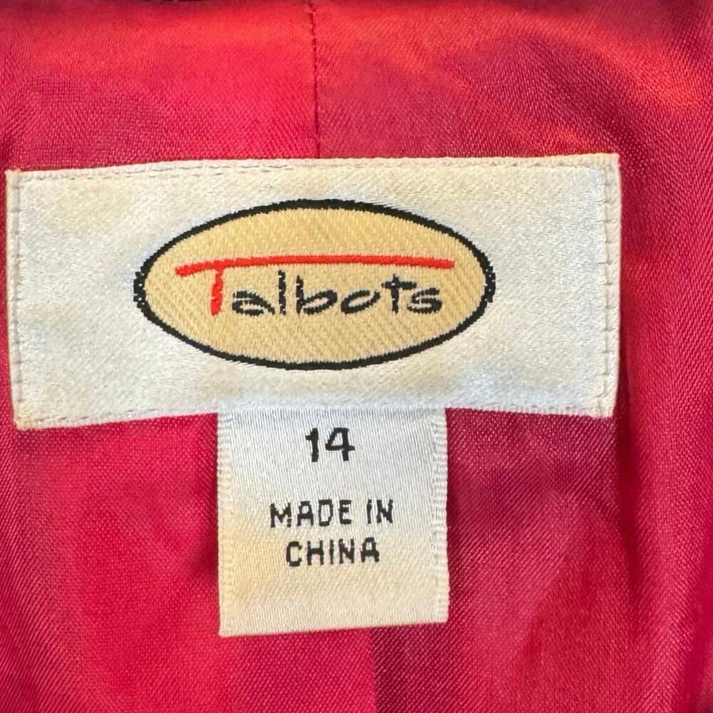Talbots Women’s 14 Embroidered Blazer Pink Cotton Shell Suit Jacket Classic Work - Picture 3 of 9